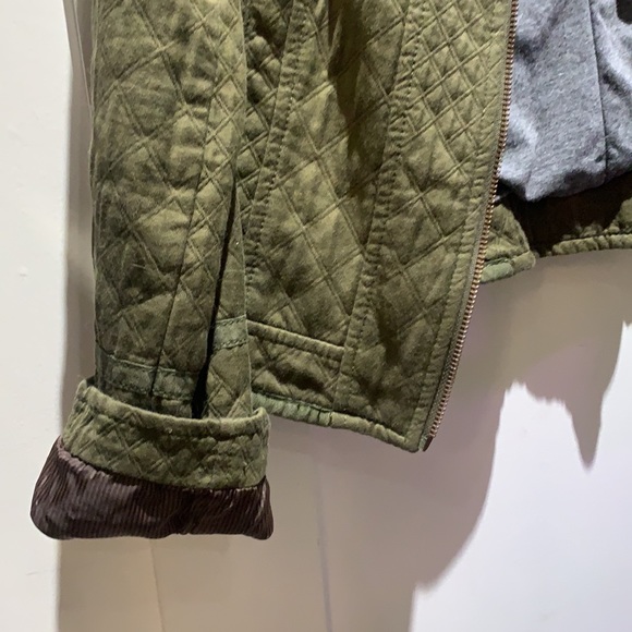 Anthropologie XS quilted army green jacket - Picture 5 of 6